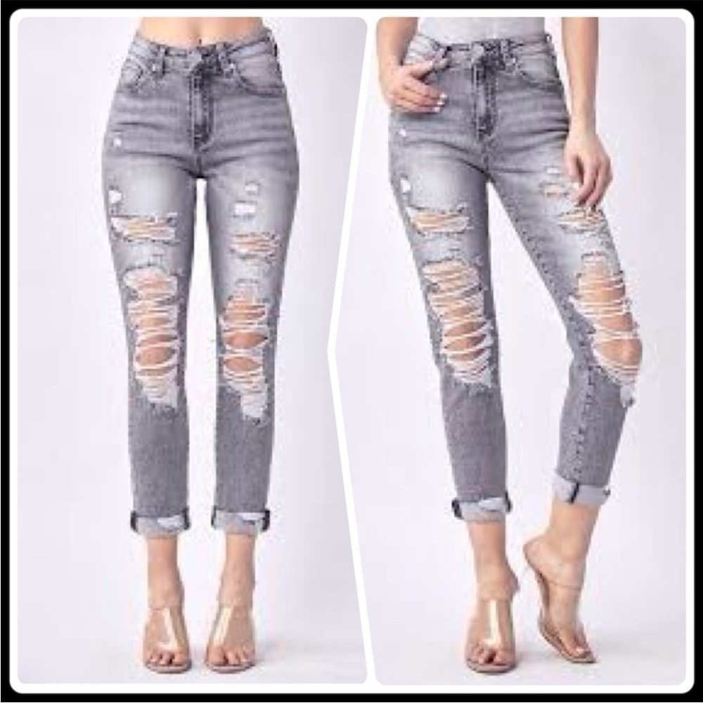 Risen Relaxed Fit Roll Up Skinny Jeans Sz 27/5 NWT